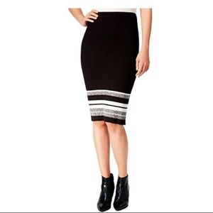 Bar III midi knitted pencil skirt size L